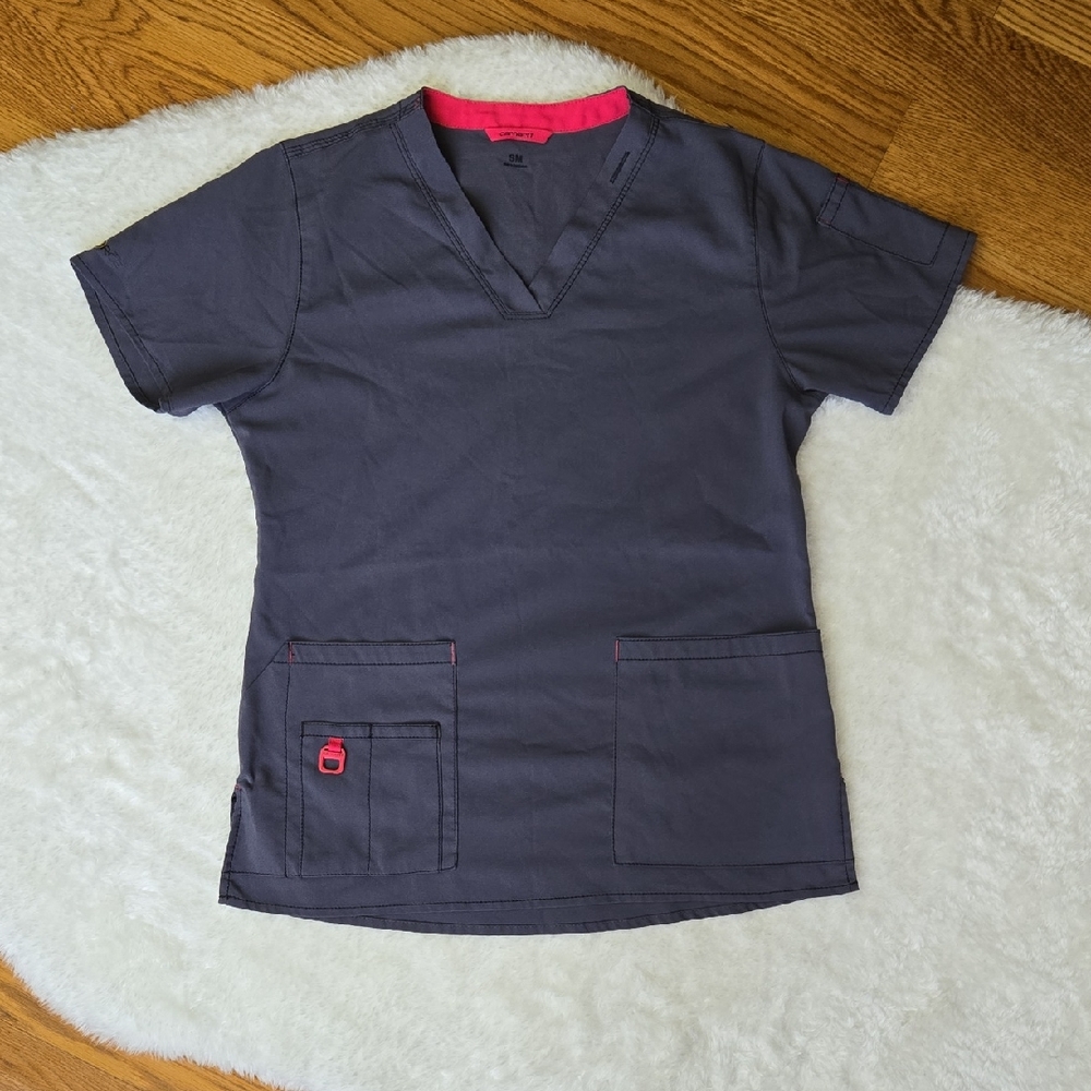 Carhartt Grey Scrub Top, Womens Small